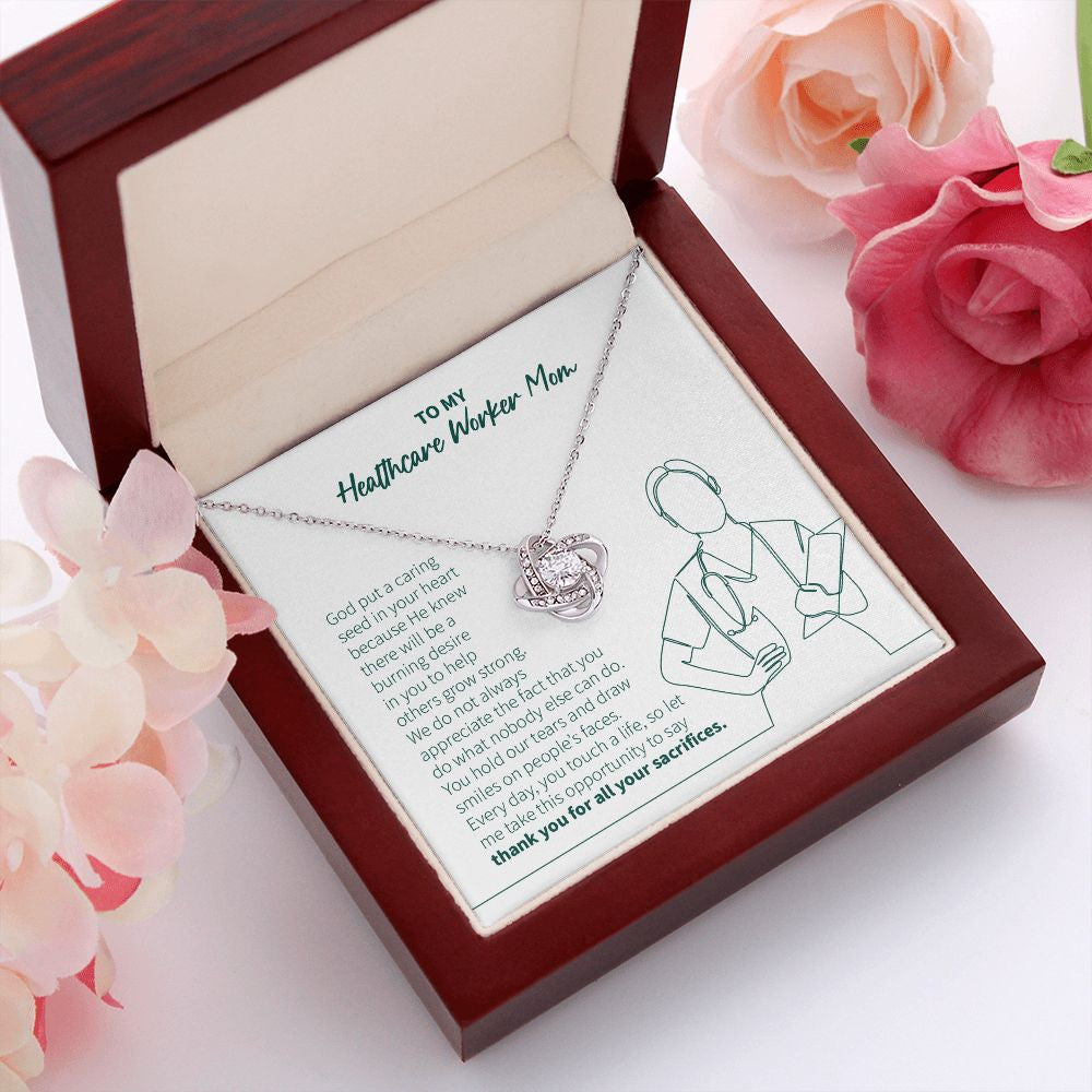 Caring Seed In Your Heart love knot pendant luxury led box red flowers