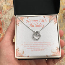Load image into Gallery viewer, Enriched With Hopes horseshoe necklace in hand
