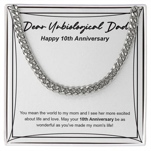 You Mean the World To Mom cuban link chain silver front