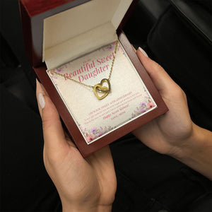 Every Girl Waits For This Day interlocking heart pendant luxury hold hand