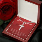 Lucky To Have You stainless steel cross luxury led box rose