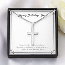 Load image into Gallery viewer, How Far You Go stainless steel cross yellow flower

