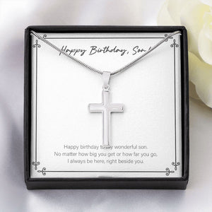 How Far You Go stainless steel cross yellow flower