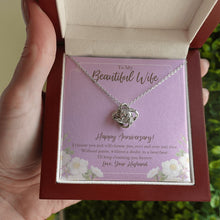 Load image into Gallery viewer, In a Heartbeat love knot necklace luxury led box hand holding
