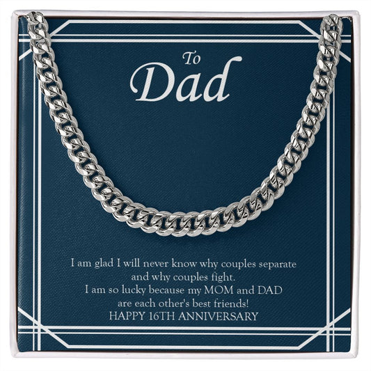 Glad I Will Never Know cuban link chain silver front