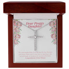 Most Magical Day Of My Life cz cross necklace premium led mahogany wood box