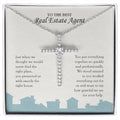 Presented the Right House cz cross necklace front