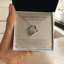 Load image into Gallery viewer, Happiness To Our Hearts forever love silver necklace in hand
