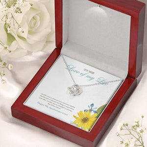 A Marriage That Defines Forever love knot necklace premium led mahogany wood box