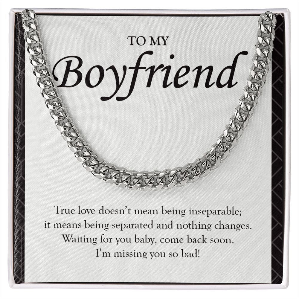 Doesn't Mean Being Inseparable cuban link chain silver front