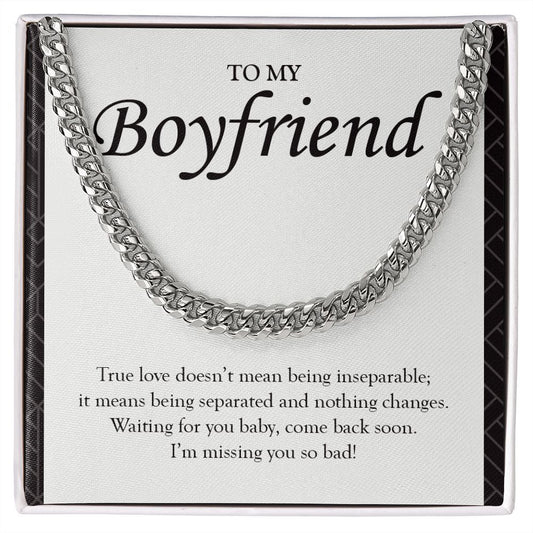 Doesn't Mean Being Inseparable cuban link chain silver front