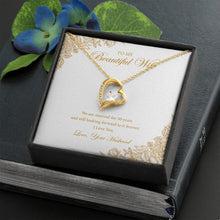 Load image into Gallery viewer, Still Looking Forward forever love gold necklace front
