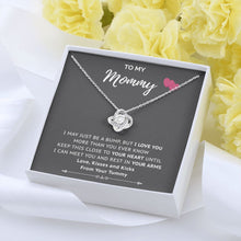 Load image into Gallery viewer, Love Kisses Kicks love knot pendant yellow flower
