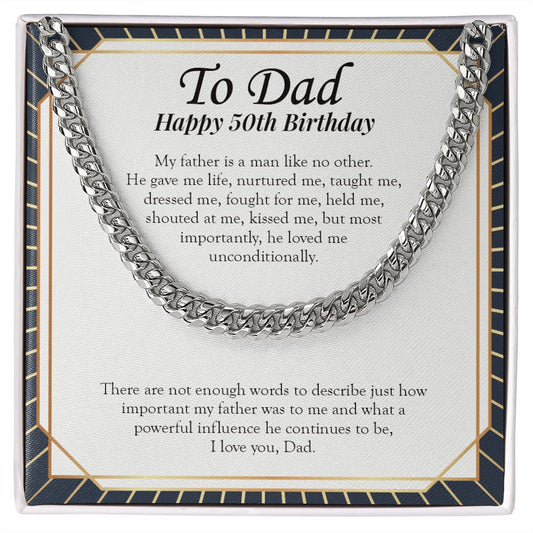 A Powerful Influence cuban link chain silver front