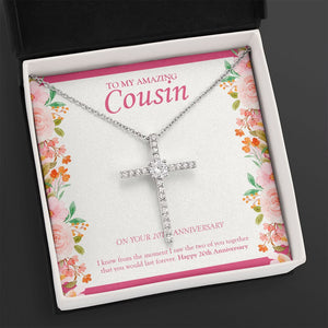 Would Last Forever cz cross necklace close up