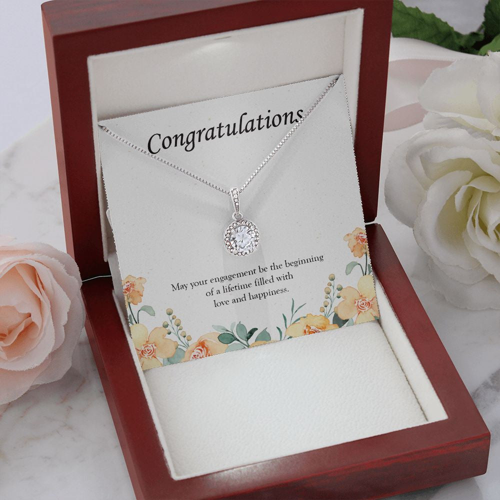 Beginning Of A Lifetime eternal hope necklace premium led mahogany wood box