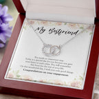 Important Step double circle necklace luxury led box close up