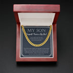 Sibling To Grow Up With cuban link chain gold mahogany box led