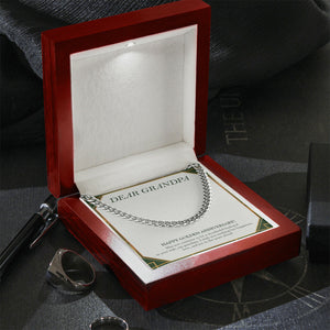 Nothing But Happiness cuban link chain silver premium led mahogany wood box