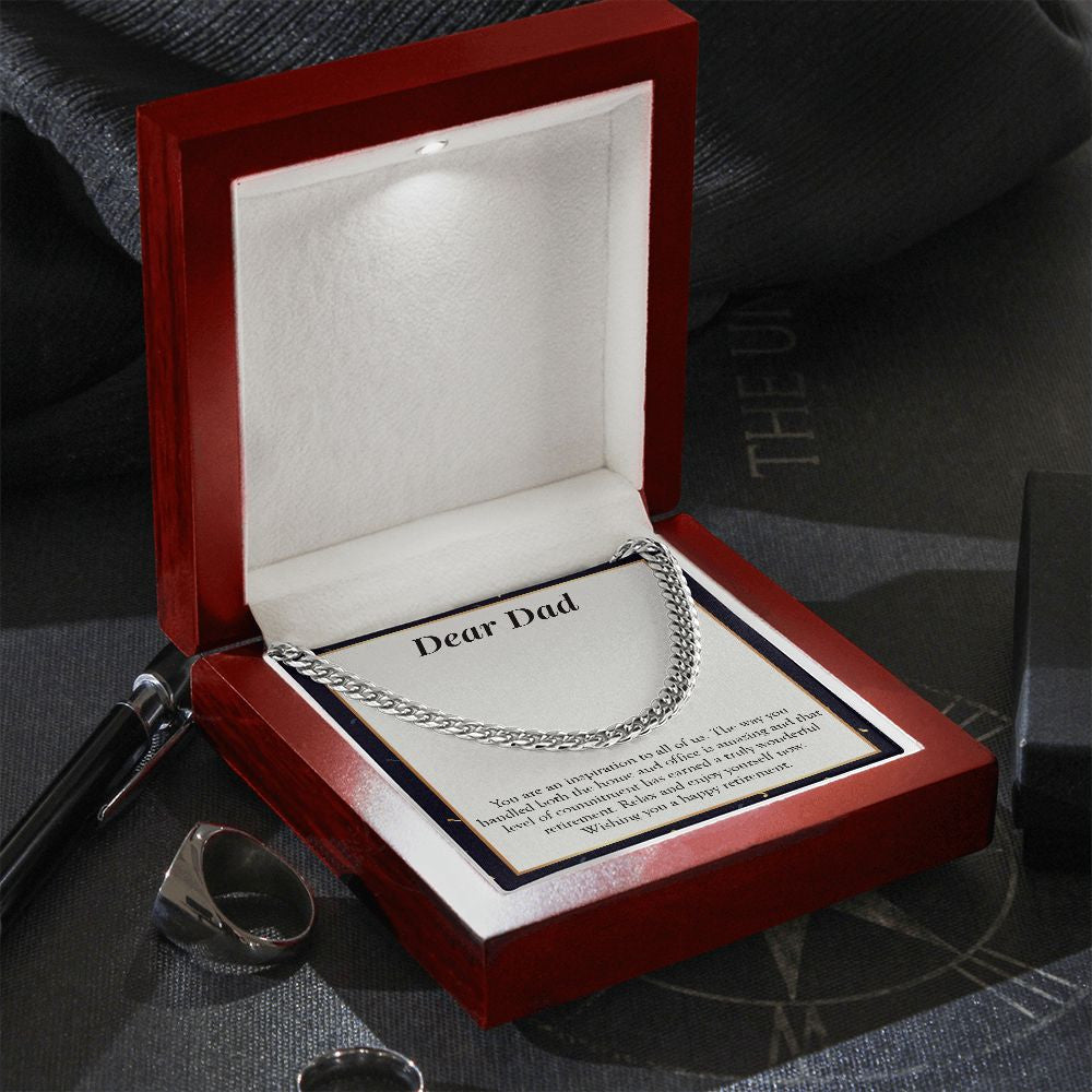 Inspiration For All Of Us cuban link chain silver premium led mahogany wood box