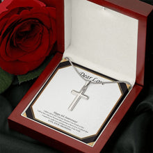 Load image into Gallery viewer, Not Because I Was Lonely stainless steel cross luxury led box rose
