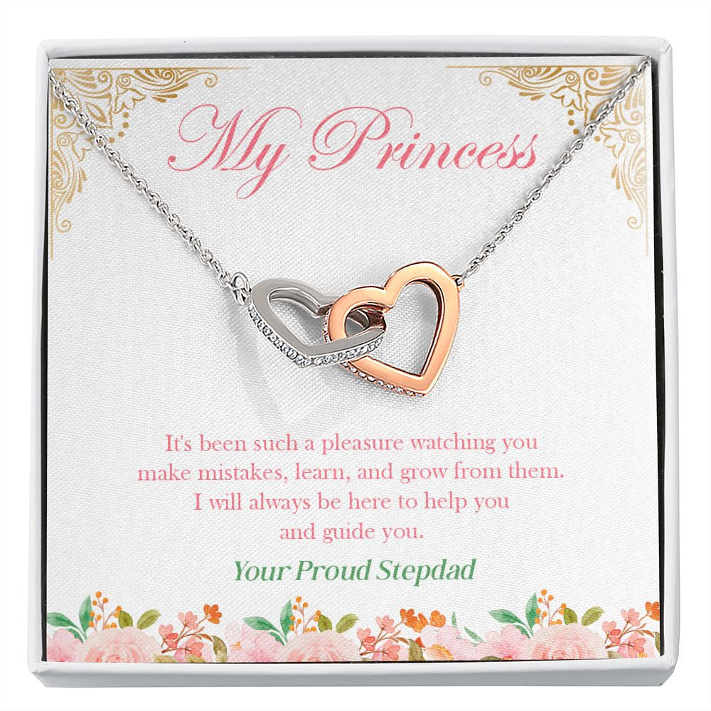 Always Be Here For You interlocking heart necklace front