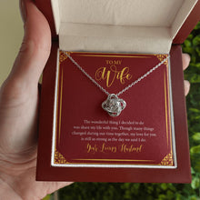 Load image into Gallery viewer, Sharing my life with you love knot necklace luxury led box hand holding
