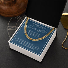 Load image into Gallery viewer, The Highest Of Your Hopes cuban link chain gold box side view
