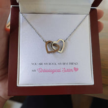 Load image into Gallery viewer, My Rock interlocking heart necklace luxury led box hand holding
