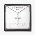 Fine Young Man You Are stainless steel cross necklace front