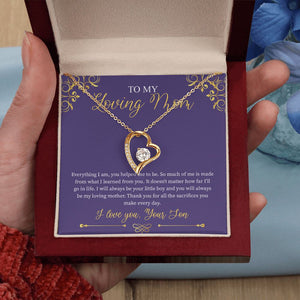 My Loving Mother forever love gold pendant led luxury box in hand