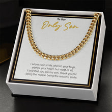 Load image into Gallery viewer, I Adore His Smile cuban link chain gold standard box
