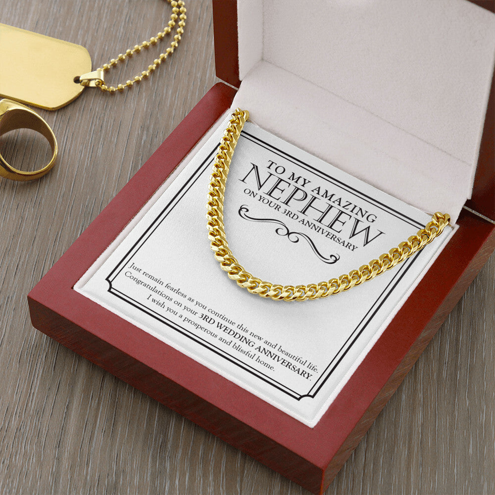 Be Fearless In Life cuban link chain gold luxury led box