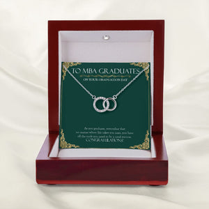 A Total Success double circle necklace premium led mahogany wood box