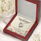 Lucky To Fall In Love forever love silver necklace premium led mahogany wood box