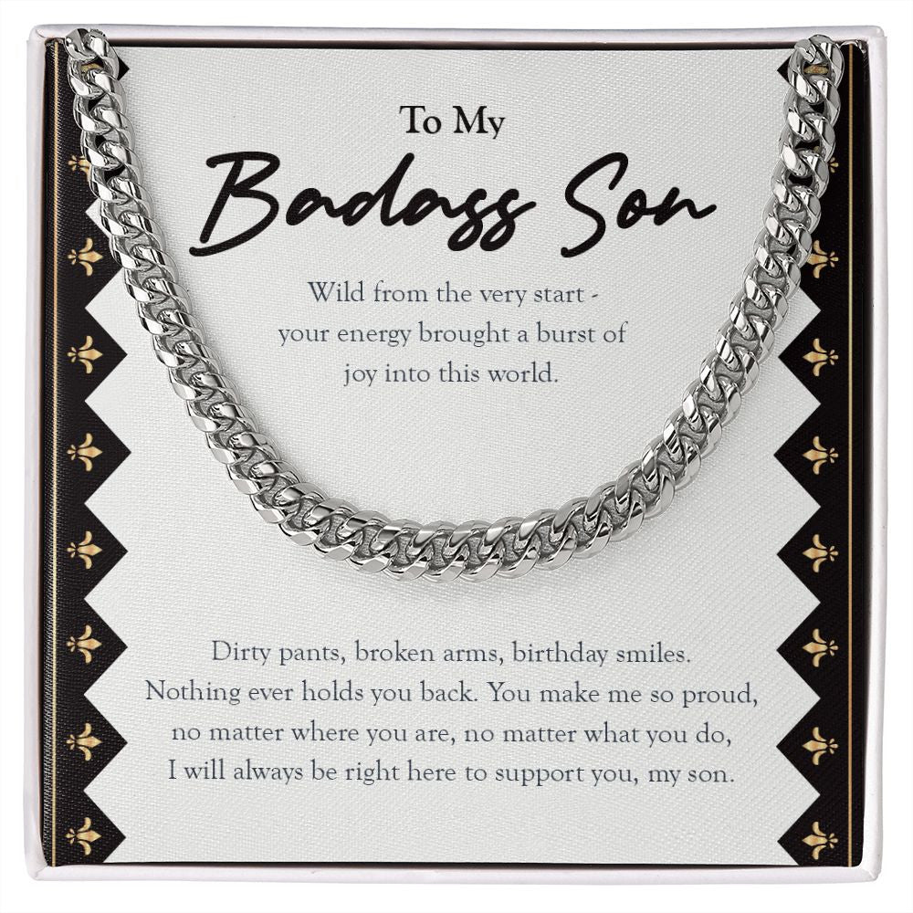Wild From The Very Start cuban link chain silver front