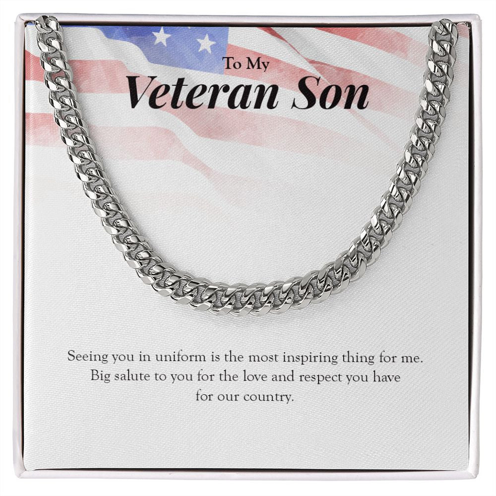 Big Salute To You cuban link chain silver front