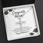 Thankful For God cz cross necklace close up