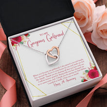 Load image into Gallery viewer, Made Me Feel Like Family interlocking heart pendant pink flower
