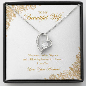 Still Looking Forward forever love silver necklace front