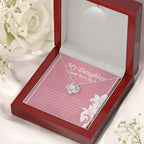 Sibling To Grow Up With love knot necklace premium led mahogany wood box