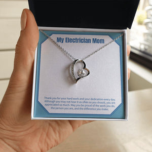 Be Proud Of Your Work forever love silver necklace in hand