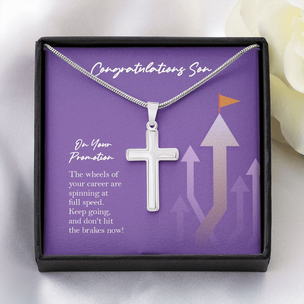 Spinning At Full Speed stainless steel cross yellow flower