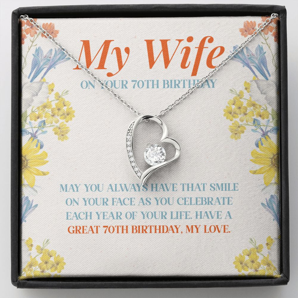 Smile On Your Face forever love silver necklace front