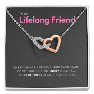 Stage of Life interlocking heart necklace front