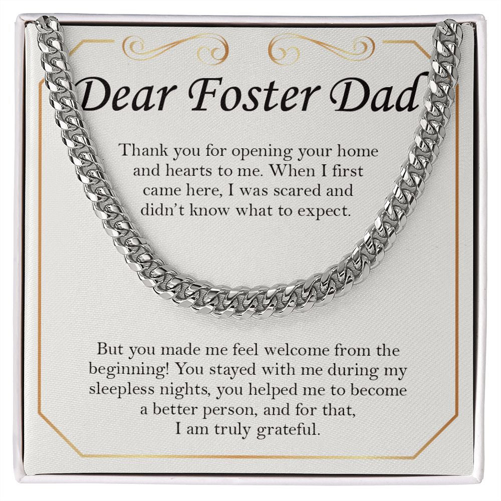 Made Me Feel Welcome cuban link chain silver front