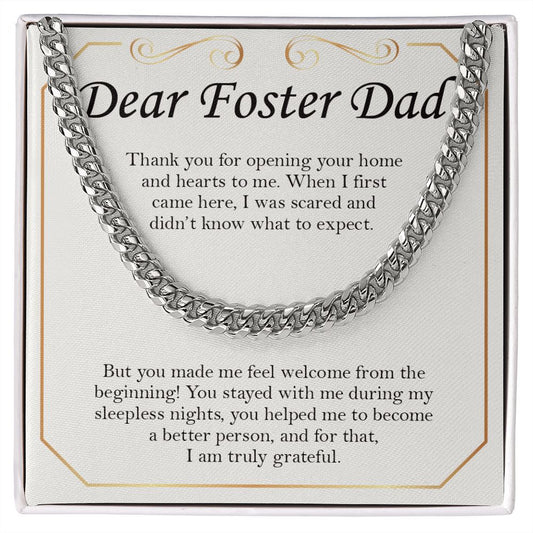 Made Me Feel Welcome cuban link chain silver front