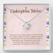 Load image into Gallery viewer, Teaching Our Children love knot necklace front
