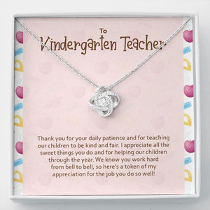 Teaching Our Children love knot necklace front