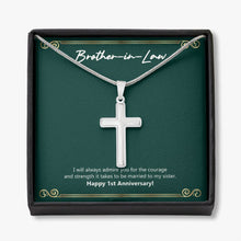 Load image into Gallery viewer, I Always Admire You stainless steel cross necklace front
